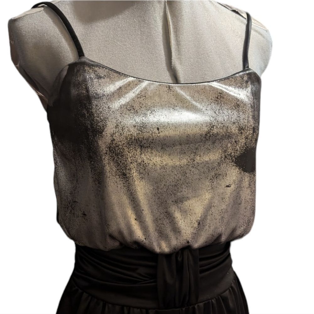 Vintage women's black and silver metallic pant jumpsuit size 5/6
